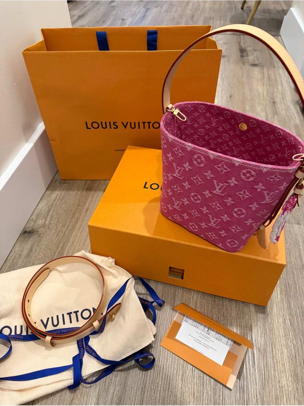 Louis Vuitton Fuchsia Monogram Canvas Bucket Shoulder Bag